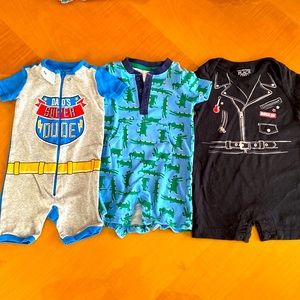 Gymboree and Children’s place Rompers set of 3,size 6-12 and 9-12 month